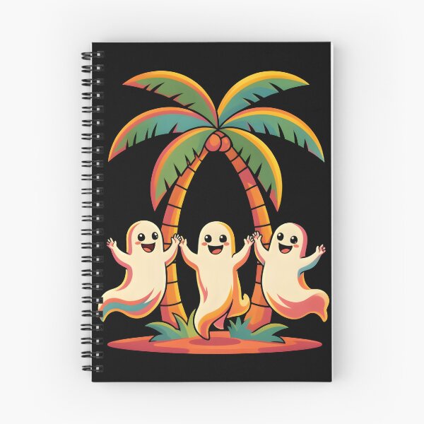Item preview, Cute Tropical Ghosts Summer Palm Trees Kawaii Beach Sticker designed and sold by KCasual.