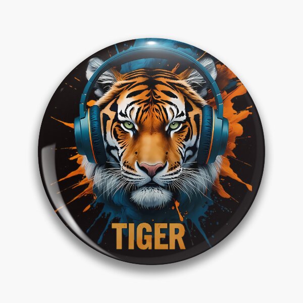 Item preview, Cool Tiger with Headphones designed and sold by Structure-Blue.