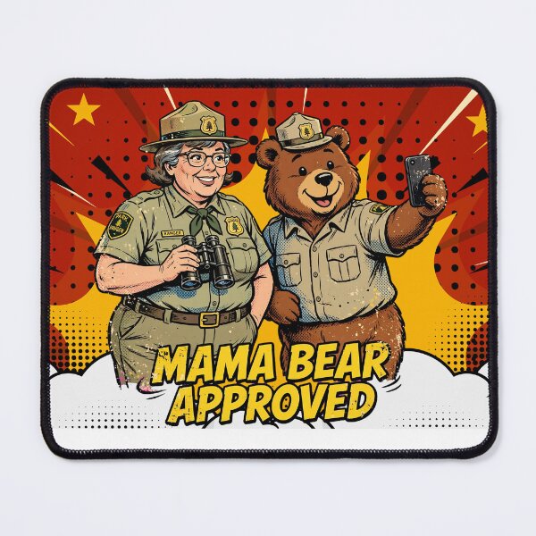 Item preview, Mama Bear Approved Female Park Ranger Selfie Comic Art Woman Park Ranger Gift designed and sold by Neurospicy Trolls.