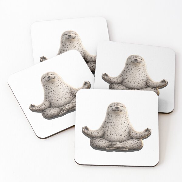 Item preview, A seal practicing yoga – a funny meditative seal in the lotus pose designed and sold by Ach&Koor.