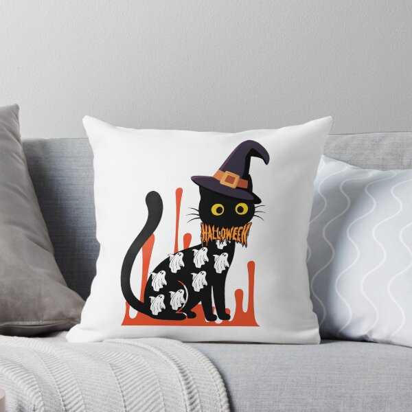 Item preview, Cute Halloween Black Cat Ghost Costume Witch Hat Spooky Kawaii Design designed and sold by Palette _Vibes.