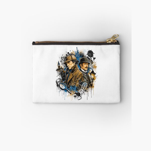 Item preview, Sherlock Holmes and Dr Watson London Splatter Graffiti Portrait Art designed and sold by Fenay Designs.