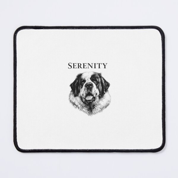Item preview, SERENITY – VINTAGE SAINT BERNARD BLACK AND WHITE DOG ILLUSTRATION designed and sold by MMRE.