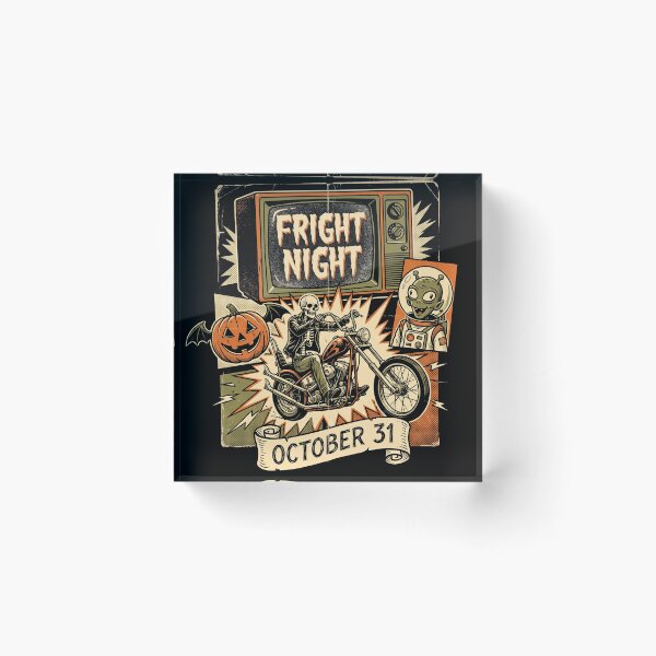 Item preview, Vintage Fright Night Skeleton Bolder Motorcycle Shirt designed and sold by TeNovaStudio.