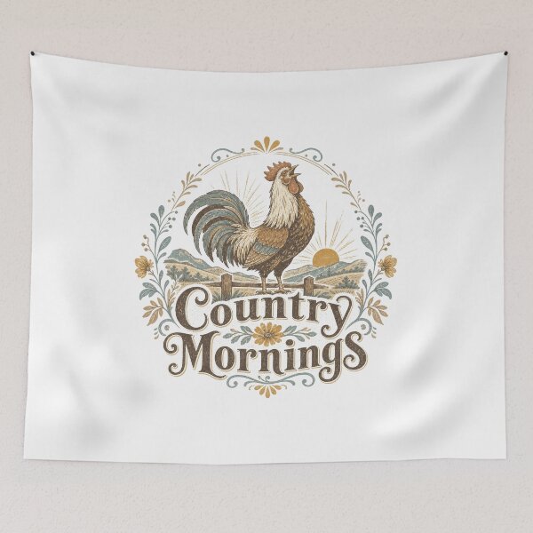 Item preview, Crowing Rooster Country Mornings Sunrise Farm designed and sold by AntiqueImages.
