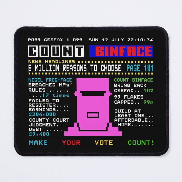 Item preview, Count Binface Ceefax Political Satire Election Parody designed and sold by Maljonic.