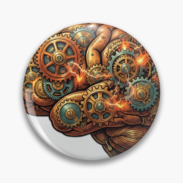 Item preview, Professional Overthinker Funny Steampunk Brain Gears designed and sold by ryanguas.