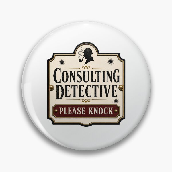 Item preview, Sherlock Holmes Consulting Detective Please Knock Vintage Sign Plaque designed and sold by Fenay Designs.