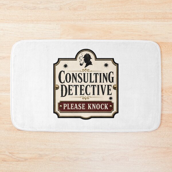 Item preview, Sherlock Holmes Consulting Detective Please Knock Vintage Sign Plaque designed and sold by Fenay Designs.