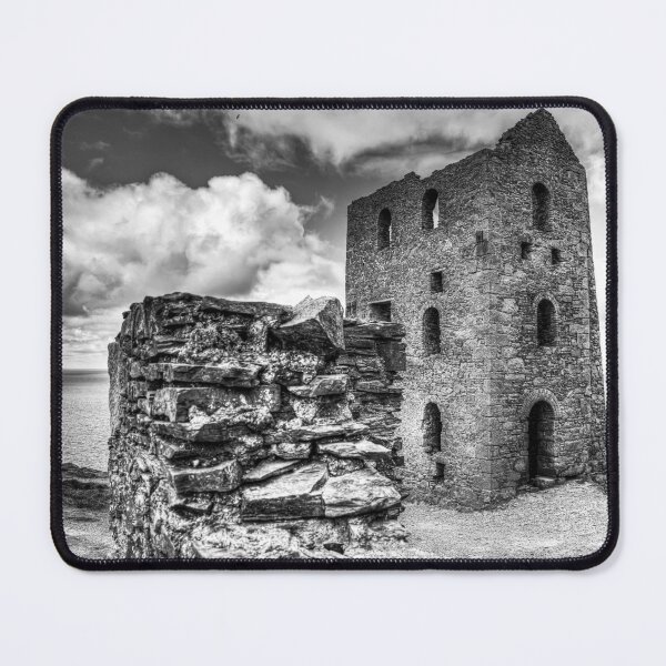Item preview, Wheal Coates Engine House, Black and White Coastal Ruin, Cornwall designed and sold by Paul Thompson Photography.