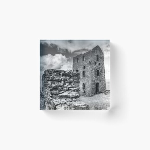 Item preview, Wheal Coates Engine House, Black and White Coastal Ruin, Cornwall designed and sold by Paul Thompson Photography.