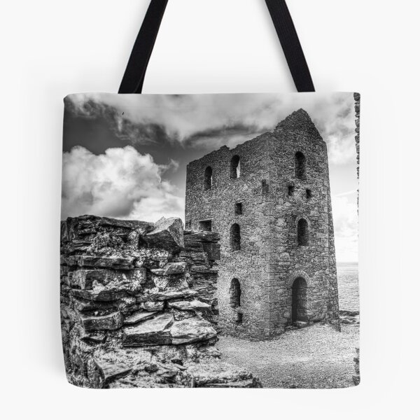 Item preview, Wheal Coates Engine House, Black and White Coastal Ruin, Cornwall designed and sold by Paul Thompson Photography.