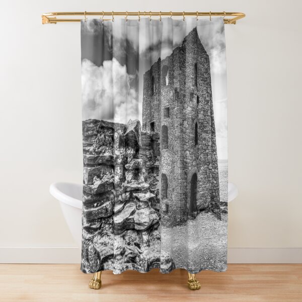 Item preview, Wheal Coates Engine House, Black and White Coastal Ruin, Cornwall designed and sold by Paul Thompson Photography.