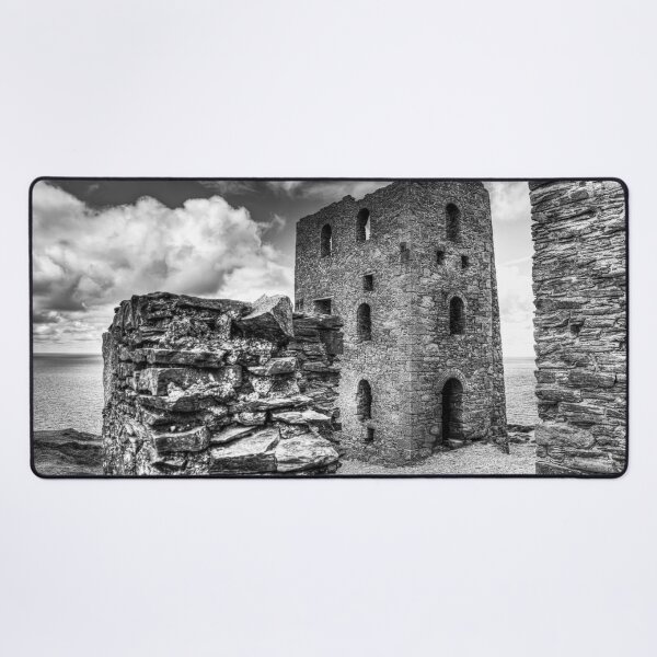 Item preview, Wheal Coates Engine House, Black and White Coastal Ruin, Cornwall designed and sold by Paul Thompson Photography.