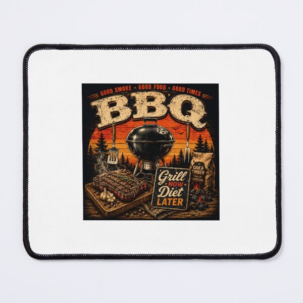 Item preview, Grill Now Diet Later | Vintage BBQ Retro Grill Design designed and sold by OakEmber.