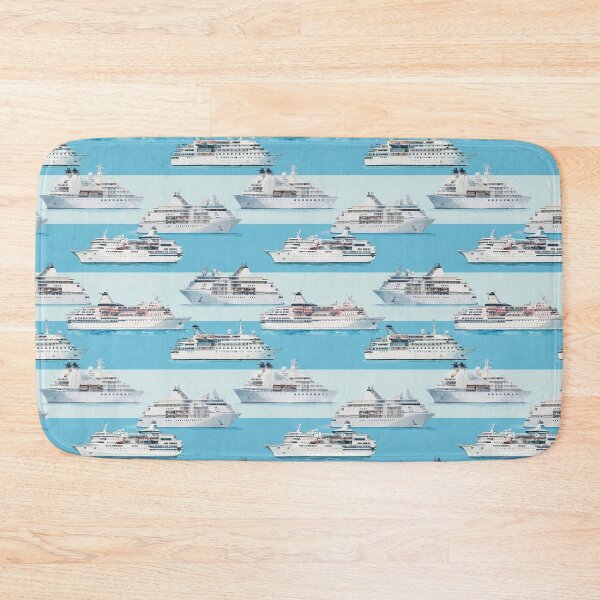 Item preview, Watercolor Cruise Ships Aqua Stripes designed and sold by Lidra Zehcnas.