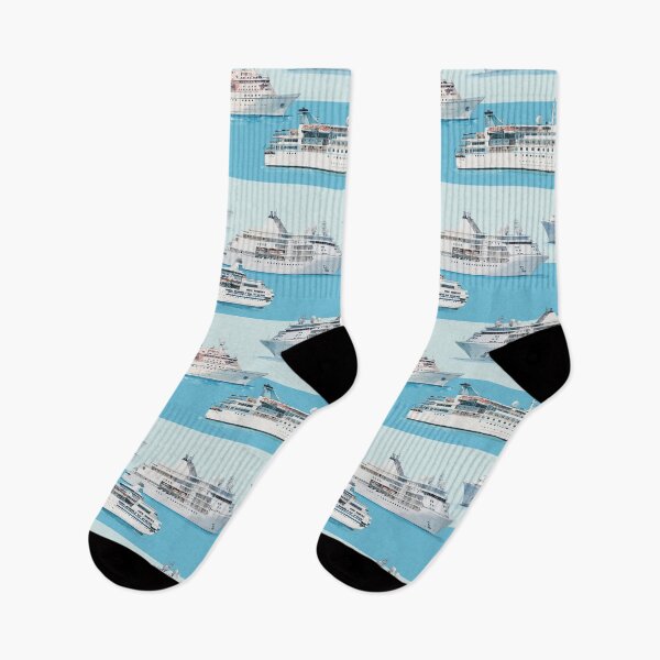 Item preview, Watercolor Cruise Ships Aqua Stripes designed and sold by Lidra Zehcnas.