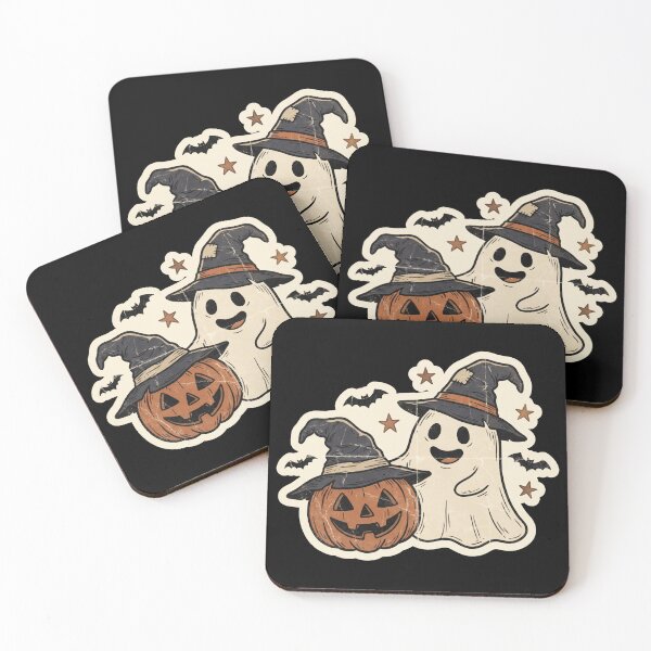 Item preview, Cute Vintage Halloween Ghost and Pumpkin Sticker designed and sold by TeNovaStudio.