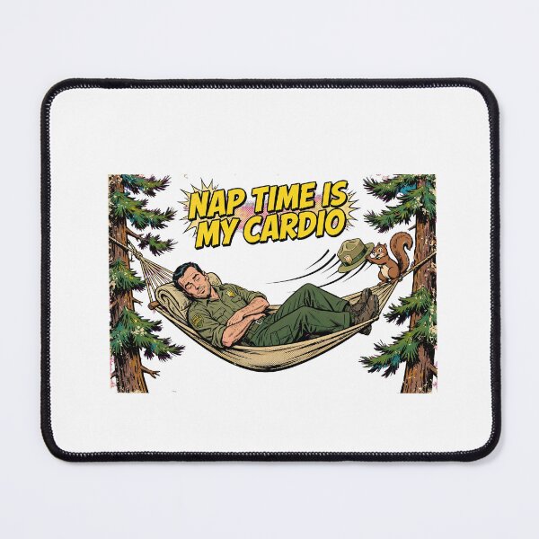 Item preview, Nap Time Is My Cardio Funny Park Ranger Gift Hammock Comic Art designed and sold by Neurospicy Trolls.