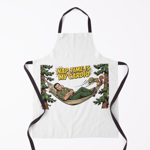 Item preview, Nap Time Is My Cardio Funny Park Ranger Gift Hammock Comic Art designed and sold by Neurospicy Trolls.