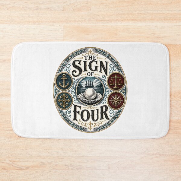 Item preview, The Sign of Four Sherlock Holmes Ornate Circular Crest Seal Art designed and sold by Fenay Designs.