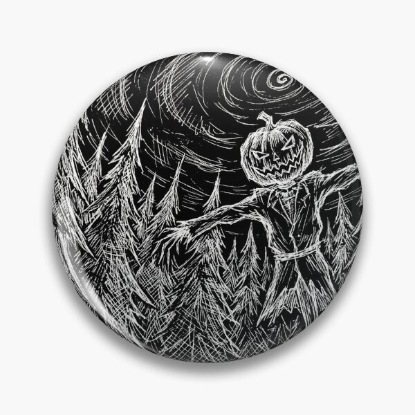 Item preview, Creepy Pumpkin Scarecrow in Dark Woods Sketch designed and sold by TeNovaStudio.