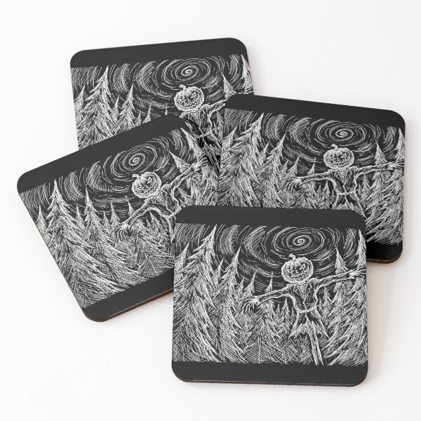 Item preview, Creepy Pumpkin Scarecrow in Dark Woods Sketch designed and sold by TeNovaStudio.