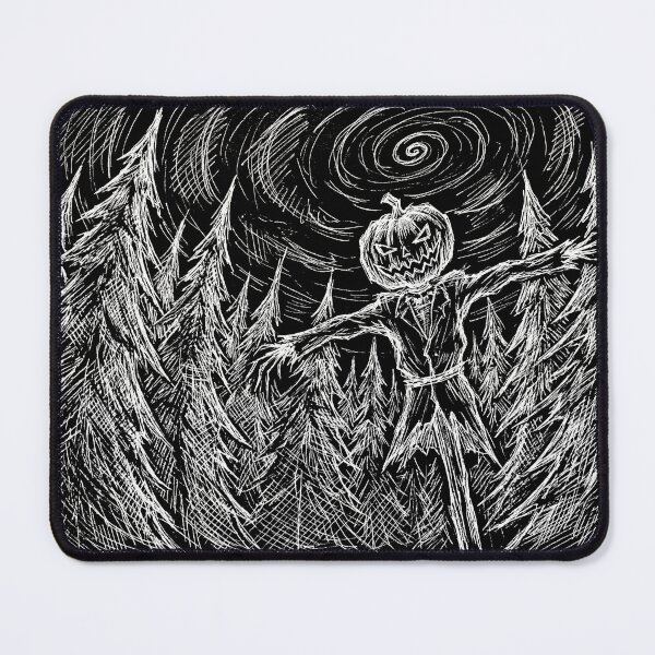 Item preview, Creepy Pumpkin Scarecrow in Dark Woods Sketch designed and sold by TeNovaStudio.