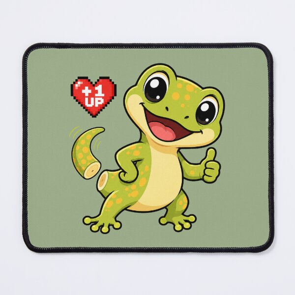 Item preview, Funny +1 UP Gecko Lizard Gamer Graphic designed and sold by 3MillsDesign.