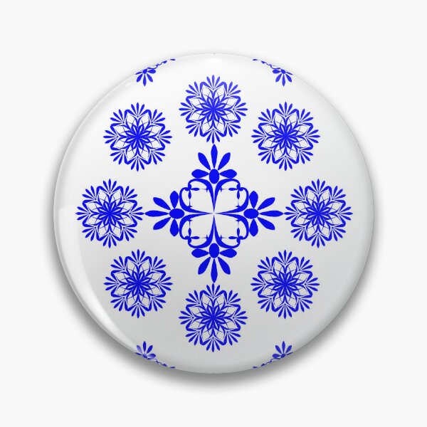 Item preview, Indigo Blue Floral Ornament designed and sold by Ei-Ei.