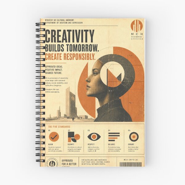 Item preview, Creativity Builds Tomorrow, Create Responsibly - Ministry of Cultural Harmony Propaganda designed and sold by PlanetBPop.