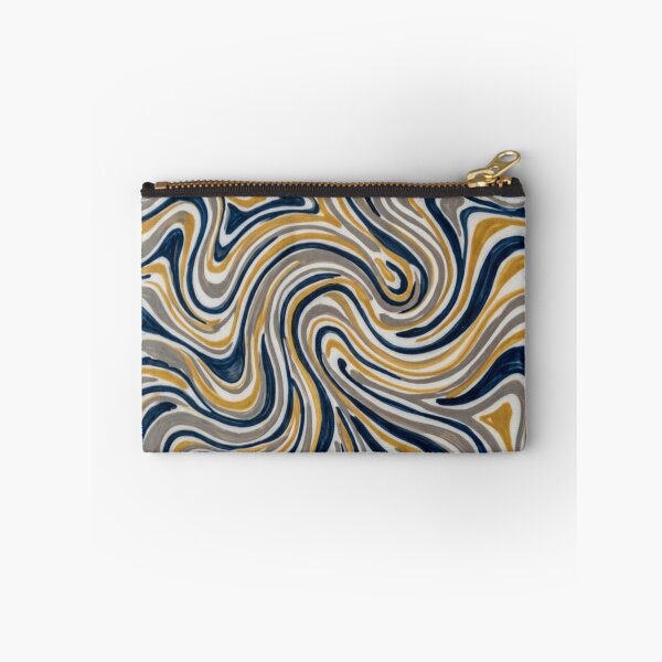 Item preview, Liquid Swirl Contemporary Abstract in Mustard Yellow, Navy Blue, Grey, and White designed and sold by Differenceee.