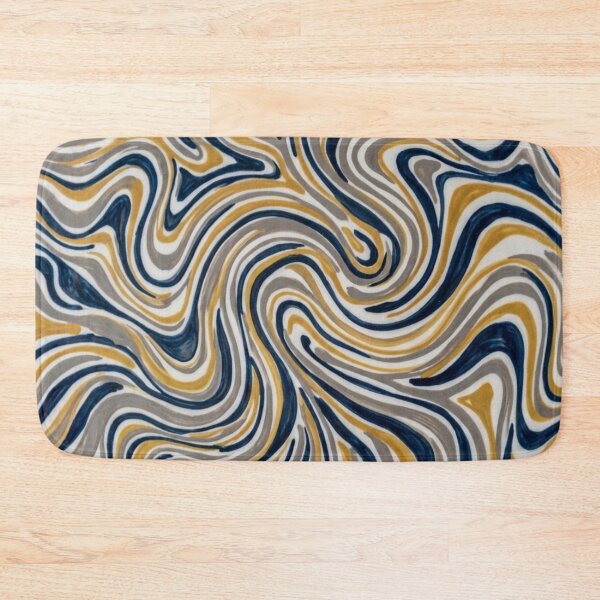 Item preview, Liquid Swirl Contemporary Abstract in Mustard Yellow, Navy Blue, Grey, and White designed and sold by Differenceee.