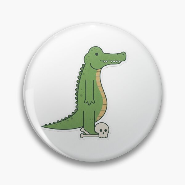 Item preview, Cute Crocodile Standing on Skull Cartoon designed and sold by JossDesign15.