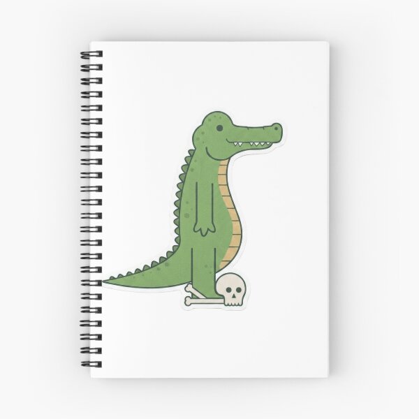Item preview, Cute Crocodile Standing on Skull Cartoon designed and sold by JossDesign15.