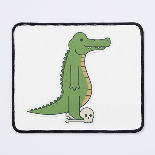 Item preview, Cute Crocodile Standing on Skull Cartoon designed and sold by JossDesign15.