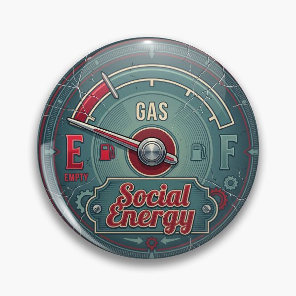 Item preview, Social Energy Empty Funny Introvert Retro Gas Gauge designed and sold by ryanguas.