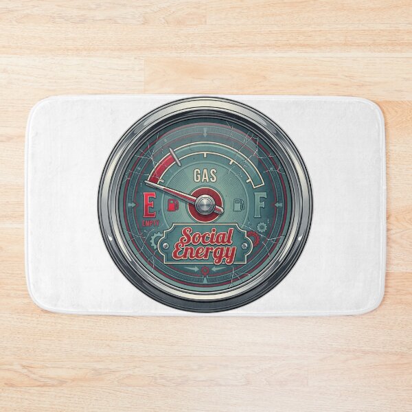 Item preview, Social Energy Empty Funny Introvert Retro Gas Gauge designed and sold by ryanguas.