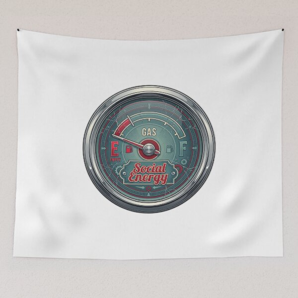 Item preview, Social Energy Empty Funny Introvert Retro Gas Gauge designed and sold by ryanguas.