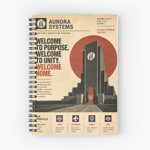 Item preview, Welcome Home - Aurora Systems Corporate Orientation Dystopian Propaganda designed and sold by PlanetBPop.