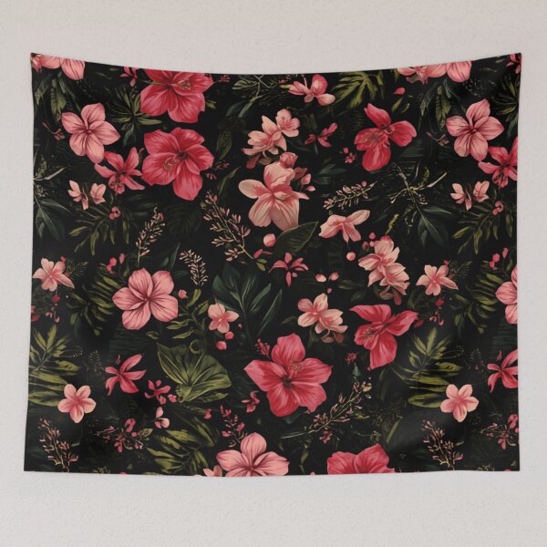 Item preview, Tropical Pink Hibiscus Floral Pattern Hawaiian Summer Print designed and sold by The Fine Print by BassAddict.