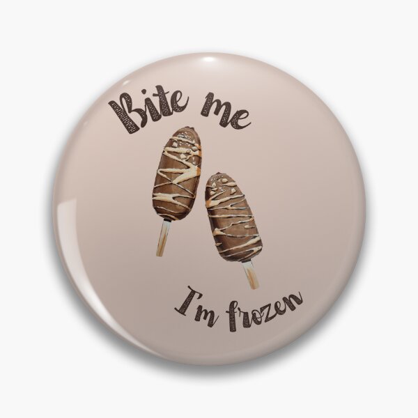 Item preview, Bite Me I'm Frozen - Funny Chocolate Ice Cream Pun designed and sold by AnilaPike Studio.