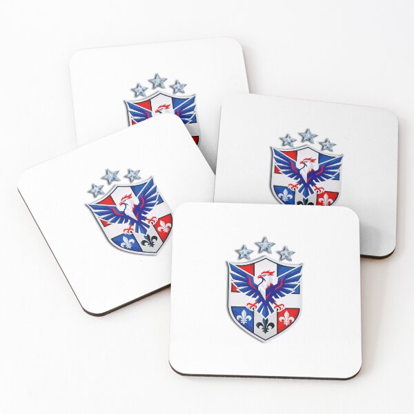 Item preview, Royal Red Crested Eagle – Heraldic Shield with Fleur de Lis and Silver Stars designed and sold by Harbaween.