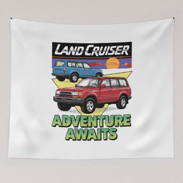 Item preview, Vintage Style Land Cruiser 80 Series Adventure Awaits [White Shirt Only] designed and sold by Off-Road-Zone.