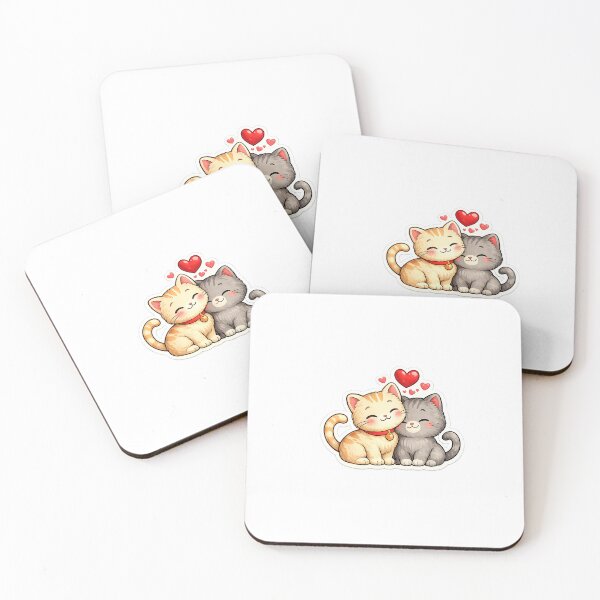 Item preview, Cute Valentine Cat Couple Sticker | Kawaii Love Cats | Romantic Cat Hug | Transparent PNG designed and sold by Ishratparween11.