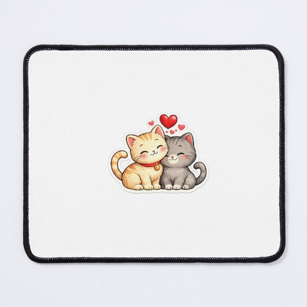 Item preview, Cute Valentine Cat Couple Sticker | Kawaii Love Cats | Romantic Cat Hug | Transparent PNG designed and sold by Ishratparween11.
