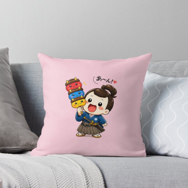 Item preview, Cute Chonmaru Eating Oni Dango | Kawaii Japanese Setsubun Sticker designed and sold by ComKomuJapan.