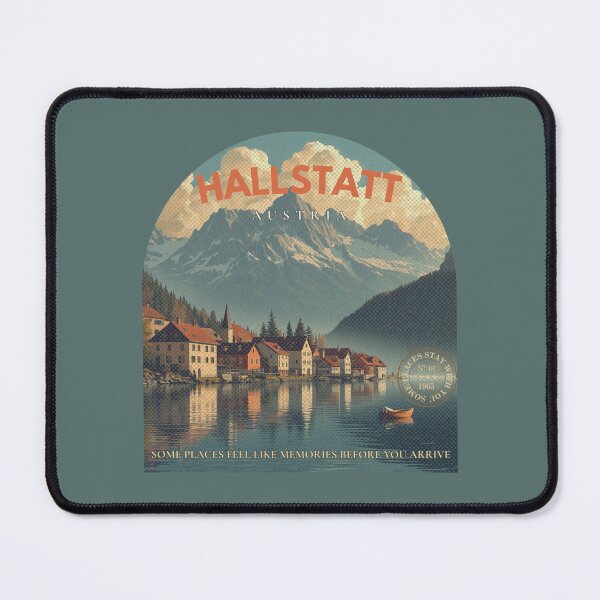 Item preview, Vintage Hallstatt Austria Alpine Lake Mid Century Poster designed and sold by KaBaRen.