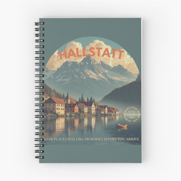 Item preview, Vintage Hallstatt Austria Alpine Lake Mid Century Poster designed and sold by KaBaRen.