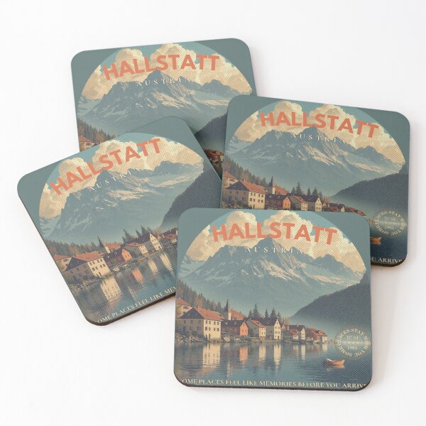 Item preview, Vintage Hallstatt Austria Alpine Lake Mid Century Poster designed and sold by KaBaRen.